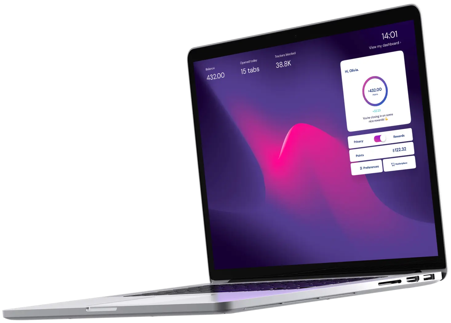 Gener8 Browser - Settings panel